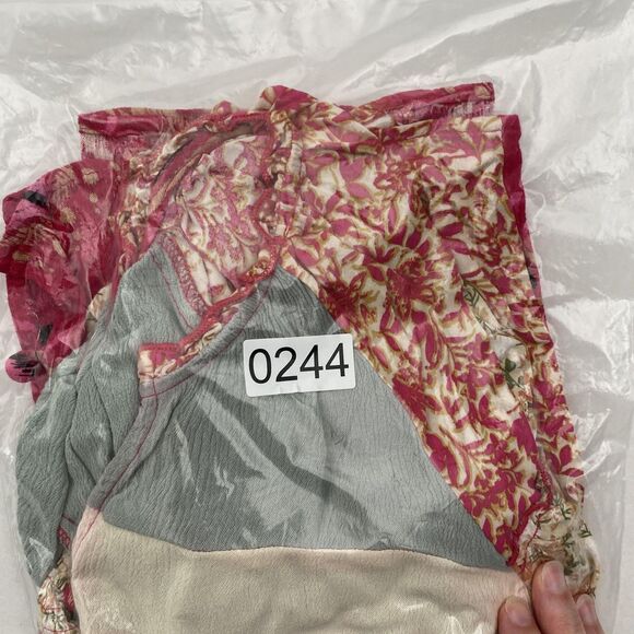 Oli & Hali Boho Patchwork Floral Blouse Button Front Top Womens Small - Picture 13 of 13